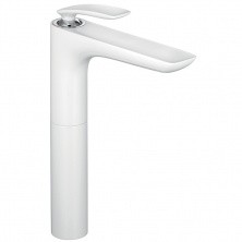 KLUDI Смеситель для раковины Balanc DN 10, высокий 334мм, белый/хром 522989175