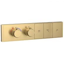 Термостатическая панель смесителя встраиваемая на 3 потребителя WONZON & WOGHAND, Брашированное золото (WW-INF163A-BG)