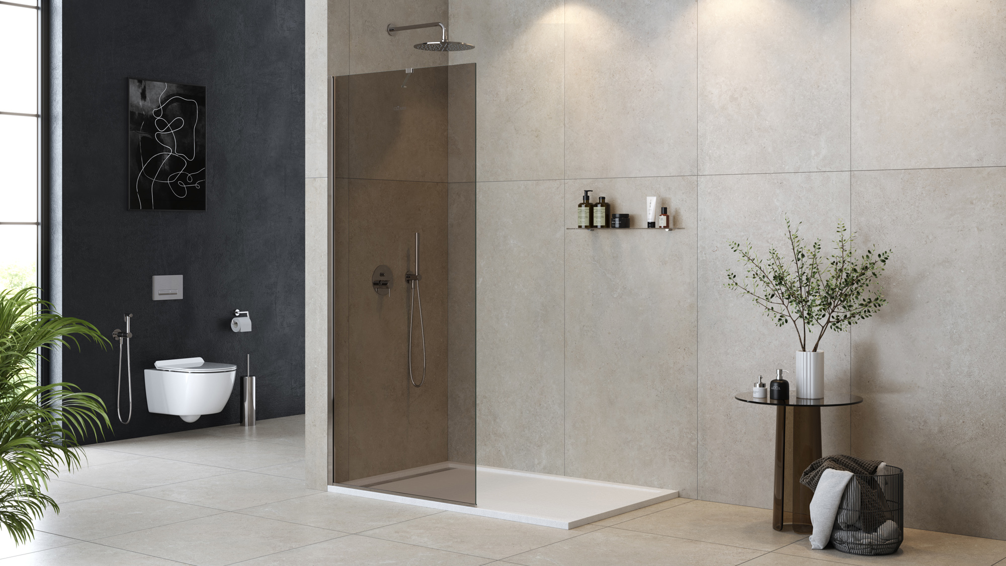 Приобрести cezares душевая перегородка liberta 110 см, бронза\хром liberta-l-1-tb-110-br-cr