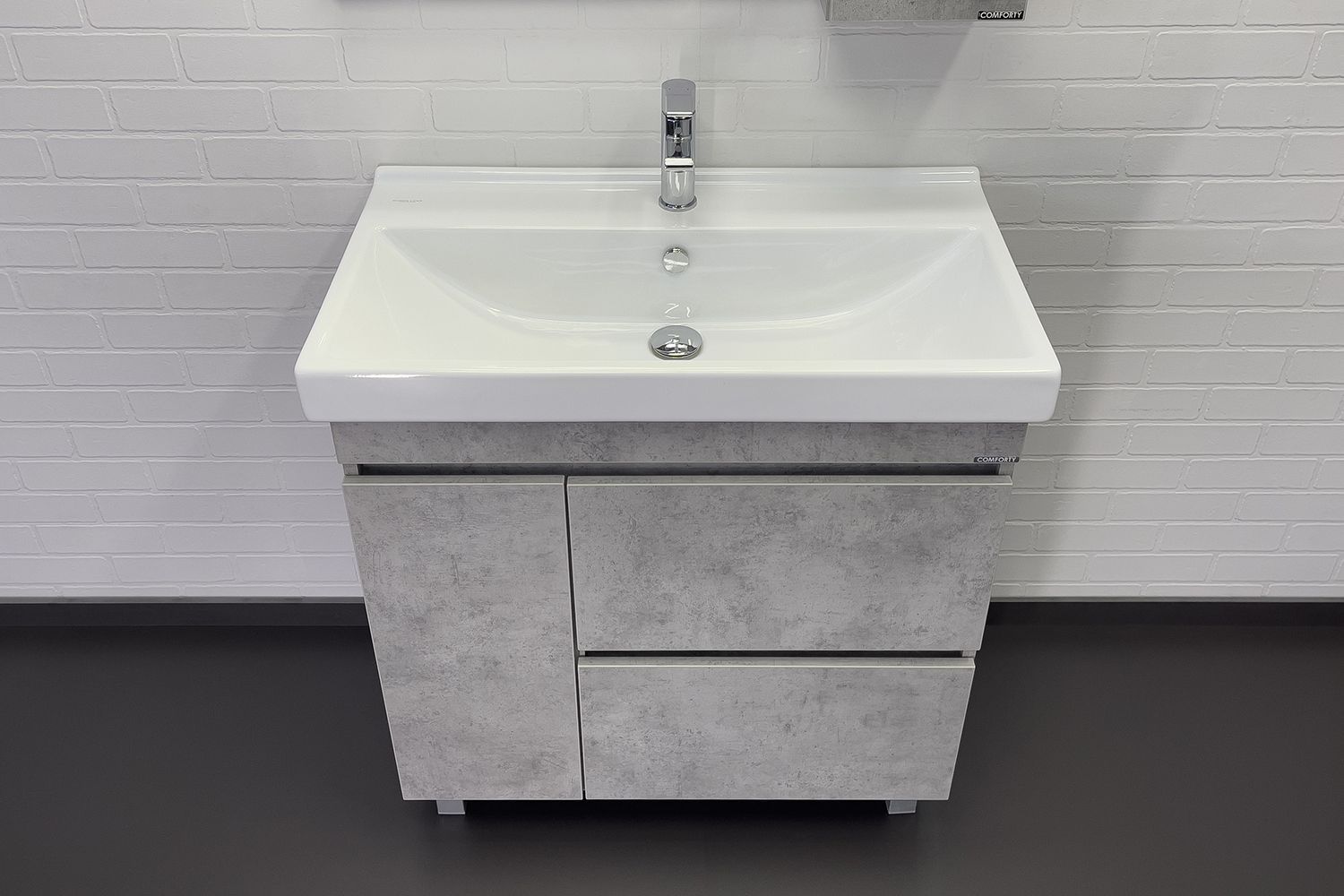 Приобрести сomforty тумба с раковиной осло-80н, светлый бетон