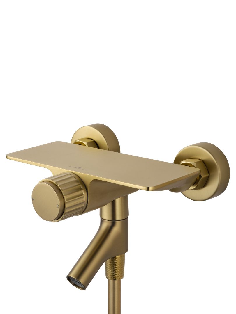 Приобрести смеситель для ванны с душем wonzon & woghand click, брашированное золото (ww-fe05l221-bg)