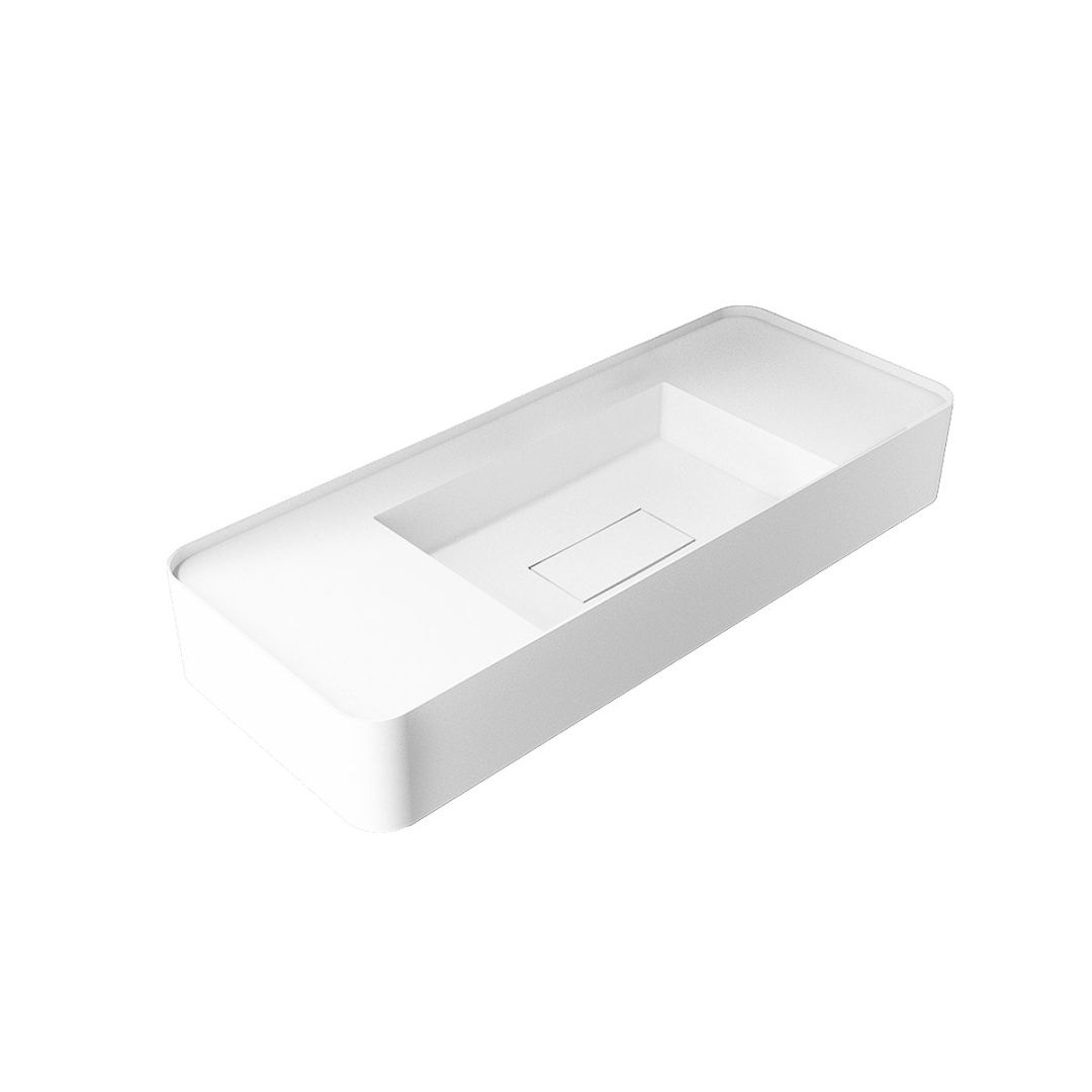 Приобрести vincea раковина подвесная solid surface 100х40 см, белая матовая vwb-6s212mw