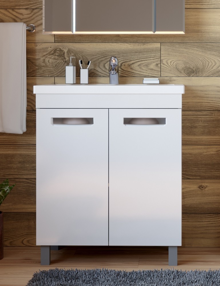 Приобрести vigo тумба с раковиной plaza 70см, 2 дверцы, напольная, белая tn.pla.fos.70.2d