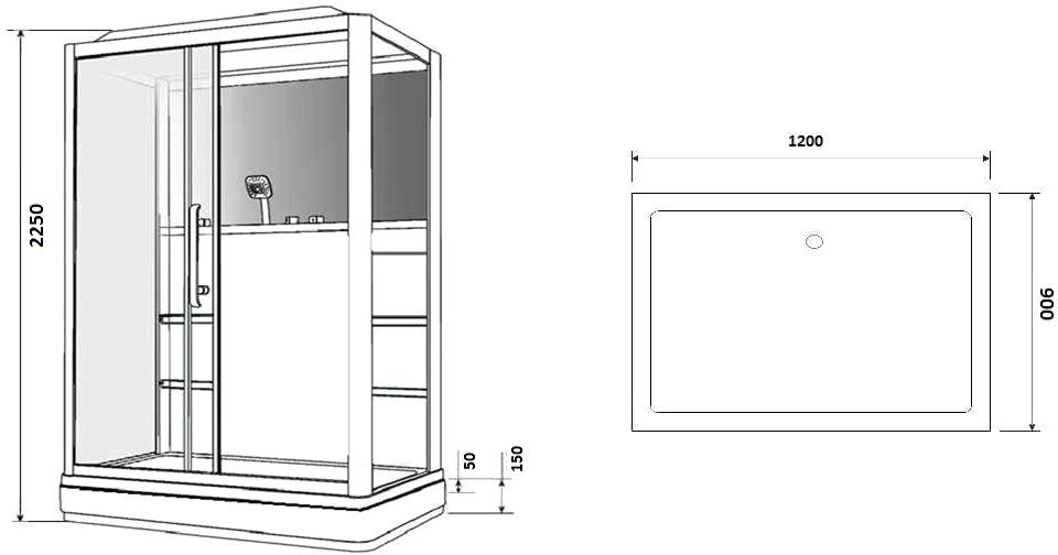 Приобрести grossman гидробокс 120х90 см, прямоугольный, белый\прозрачное gr127l l