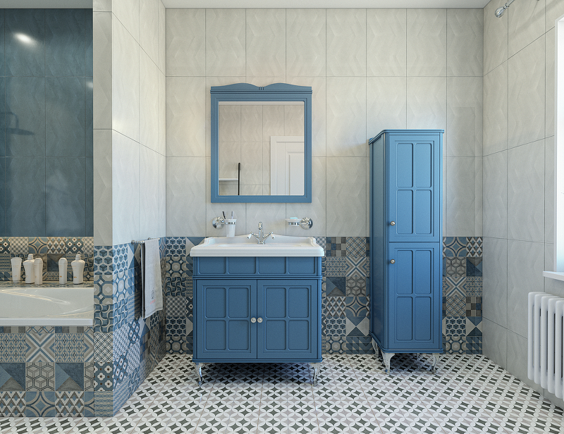 Приобрести caprigo тумба с раковиной напольная borgo 80 см, темно синяя 33412ch-b136