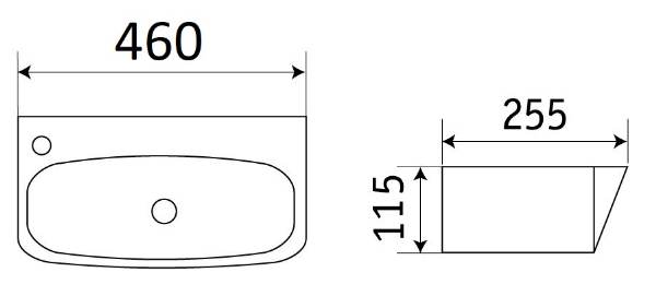 Приобрести раковина подвесная ceramalux 45 см 9055