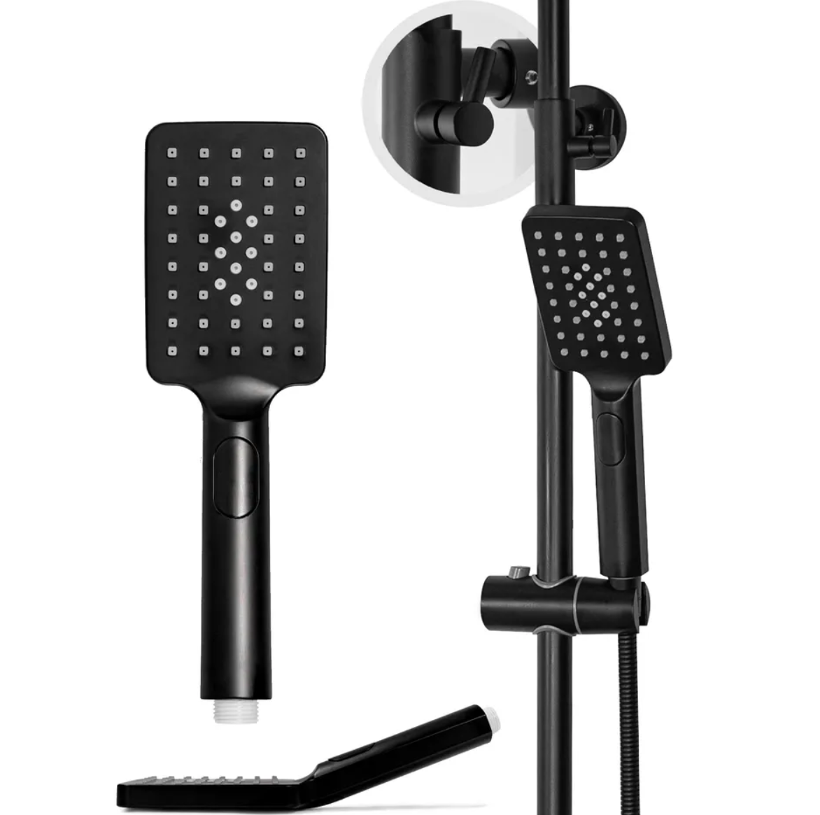 Приобрести grocenberg душевая система с термостатом, черная матовая gb7005bl