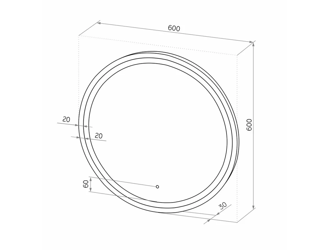 Приобрести continent зеркало с подсветкой style white 60х60 см, белый