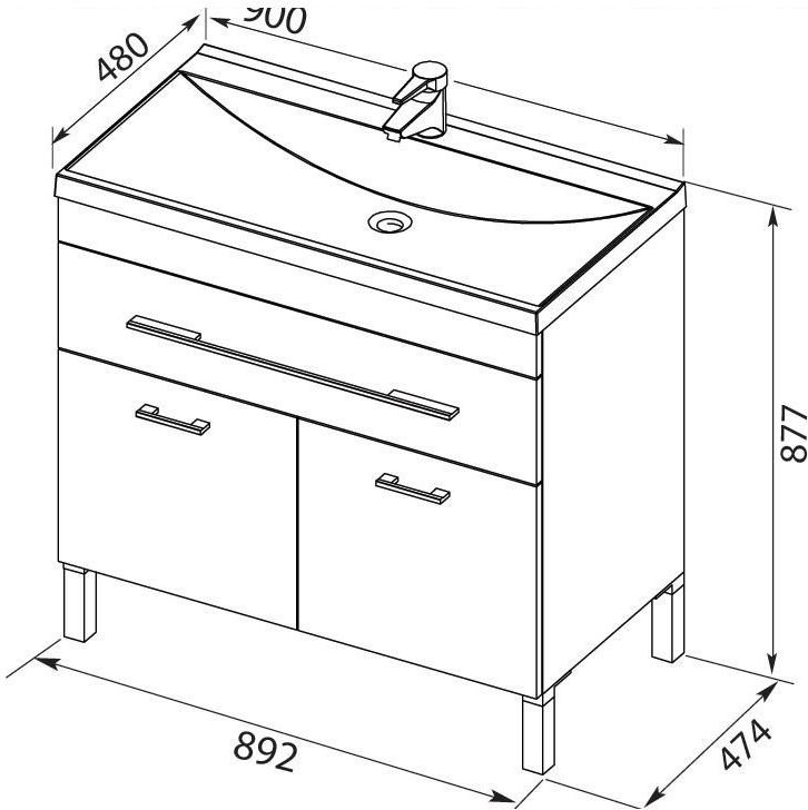 Приобрести aquanet тумба с раковиной верона 90 см, белая 00287673