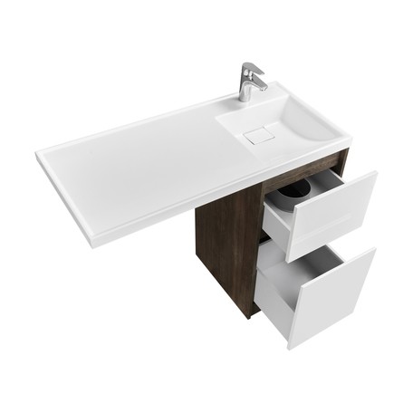 Приобрести тумба напольная с раковиной-столешницей акватон лондри 105 r/l, дуб кантри