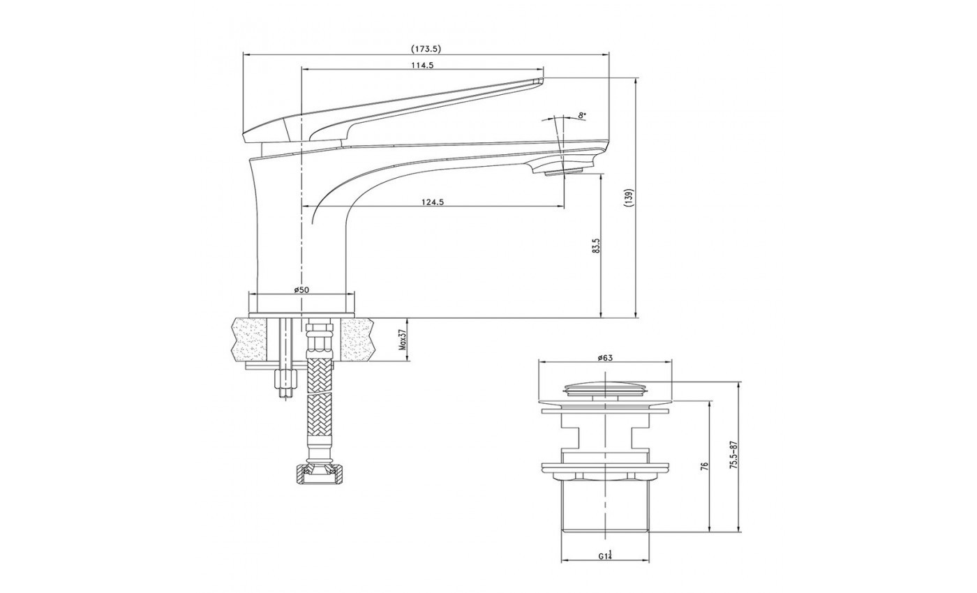 Приобрести lemark смеситель для раковины allegro с донным клапаном, белый\хром lm5906cw