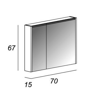 Приобрести cezares зеркало-шкаф 70 см c led подсветкой дверей, 84218