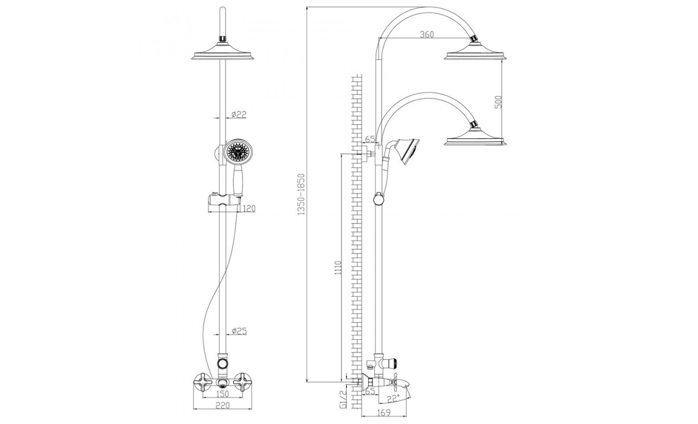 Приобрести lemark душевая система duetto, хром lm5762c