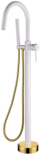 Boheme Смеситель для ванны Uno, напольный, белый\золото 469-WG