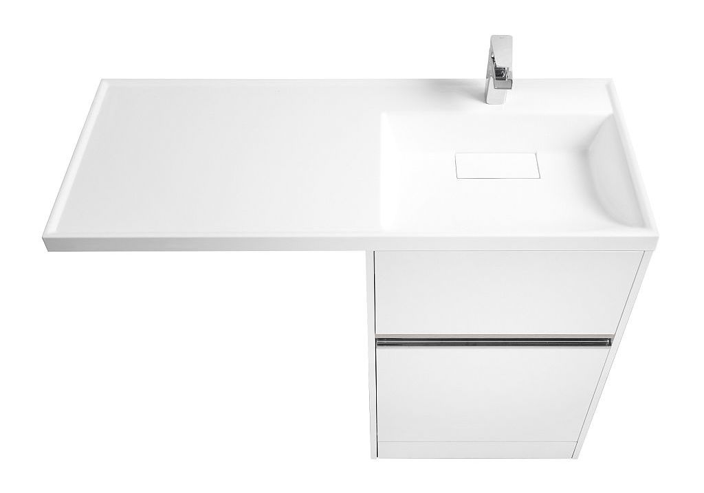 Приобрести тумба напольная с раковиной-столешницей акватон лондри 120 см 1a235901lh010, белый