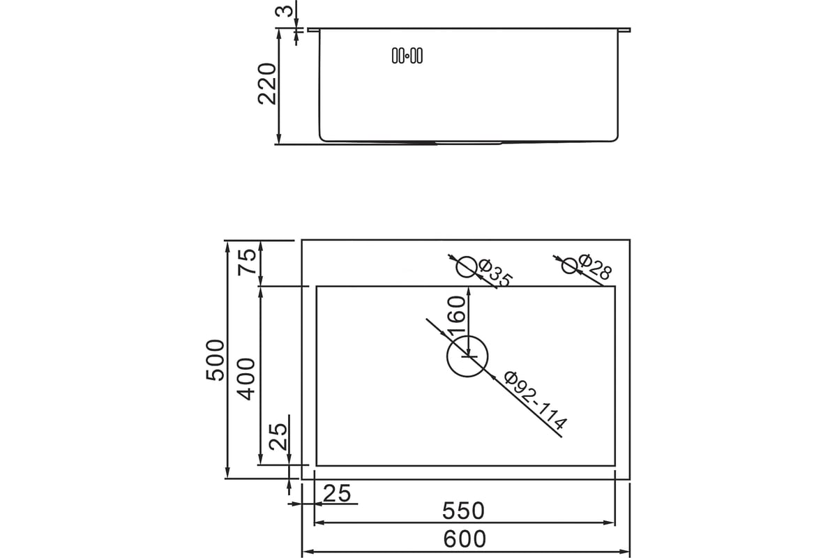Приобрести gerhans кухонная мойка 60х50 см, графит\декор