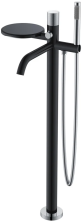 Boheme Смеситель для ванны Stick, напольный, черный\хром 129-BCR