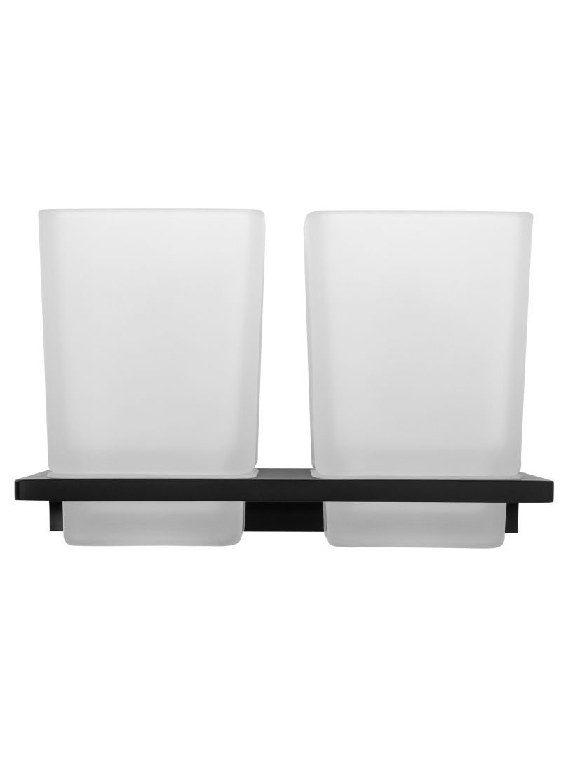 Приобрести два стакана для зубных щеток с держателем wonzon & woghand eclipse, черный (ww-9128-bl)