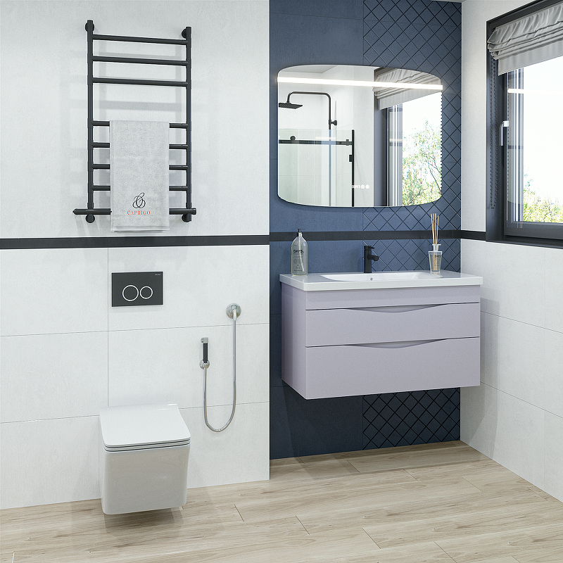 Приобрести caprigo тумба с раковиной подвесная lento 100 см, серая 36214-sf028