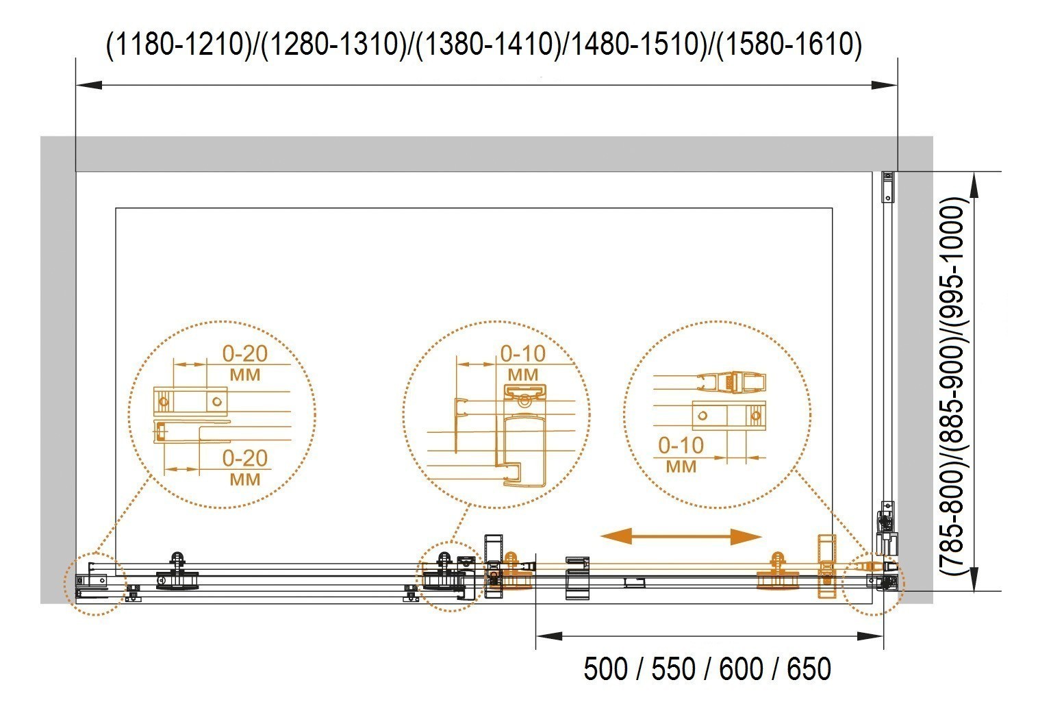 Приобрести cezares душевое ограждение stylus-m-ah-1 120х100см stylus-o-m-ah-1-120/100-c-cr