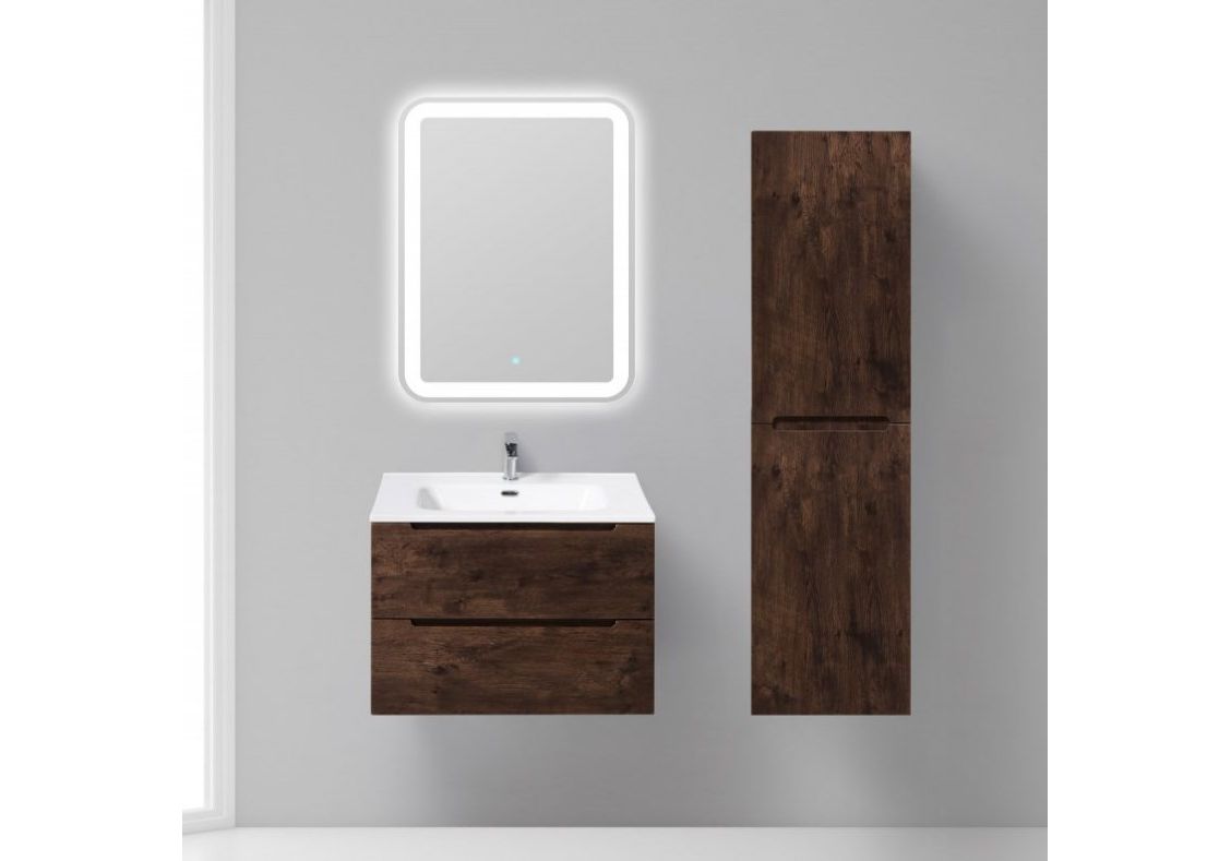 Приобрести тумба подвесная с раковиной belbagno etna-700-2c-so-rw-p 70 см, rovere moro