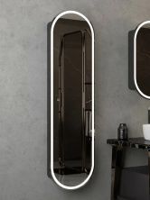 Continent Пенал подвесной с подсветкой Elmage black 160 см, сенсорный включатель, черный