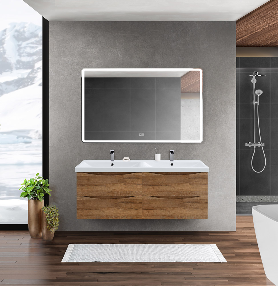 Приобрести belbagno тумба с раковиной marino-cer 120 см, подвесная с ящиками rovere rustico, белая раковина