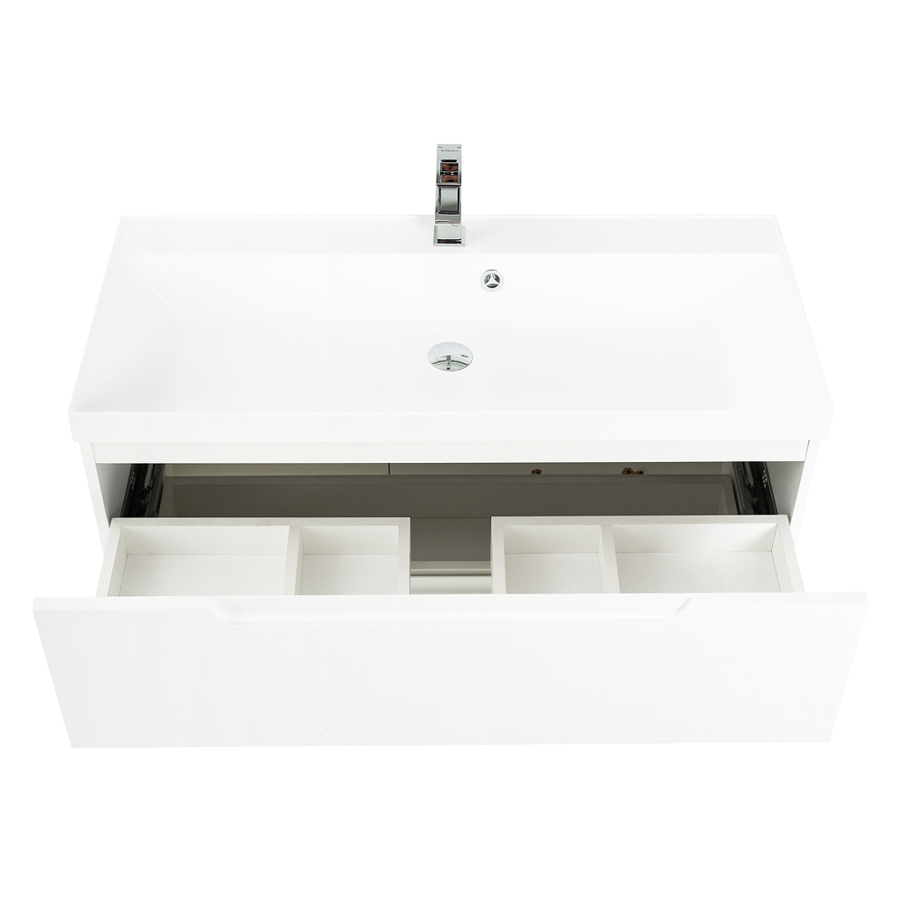 Приобрести belbagno тумба с раковиной vittoria 100 см, подвесная bianco lucido, белая раковина