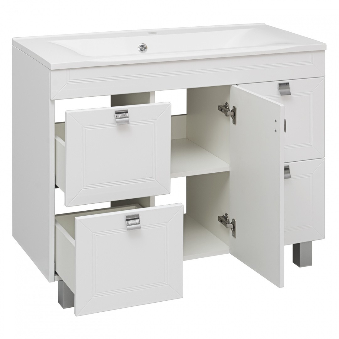 Приобрести aqua de marco тумба напольная с раковиной ostin 100см. 1 дверь 4 ящика