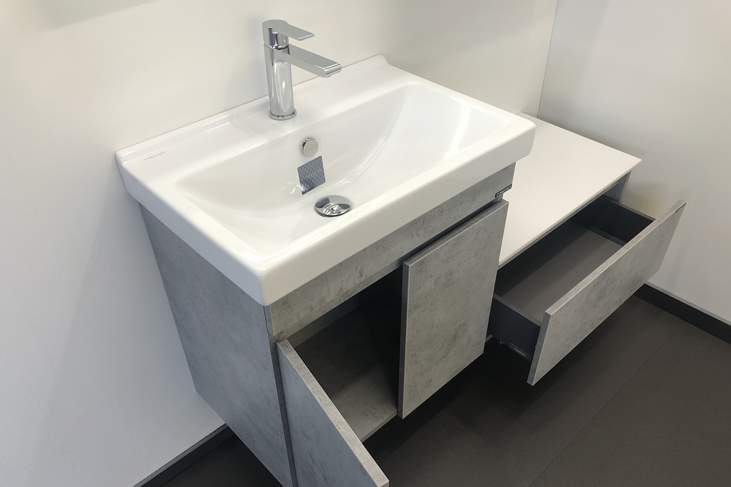 Приобрести сomforty тумба с раковиной "осло-80", светлый бетон