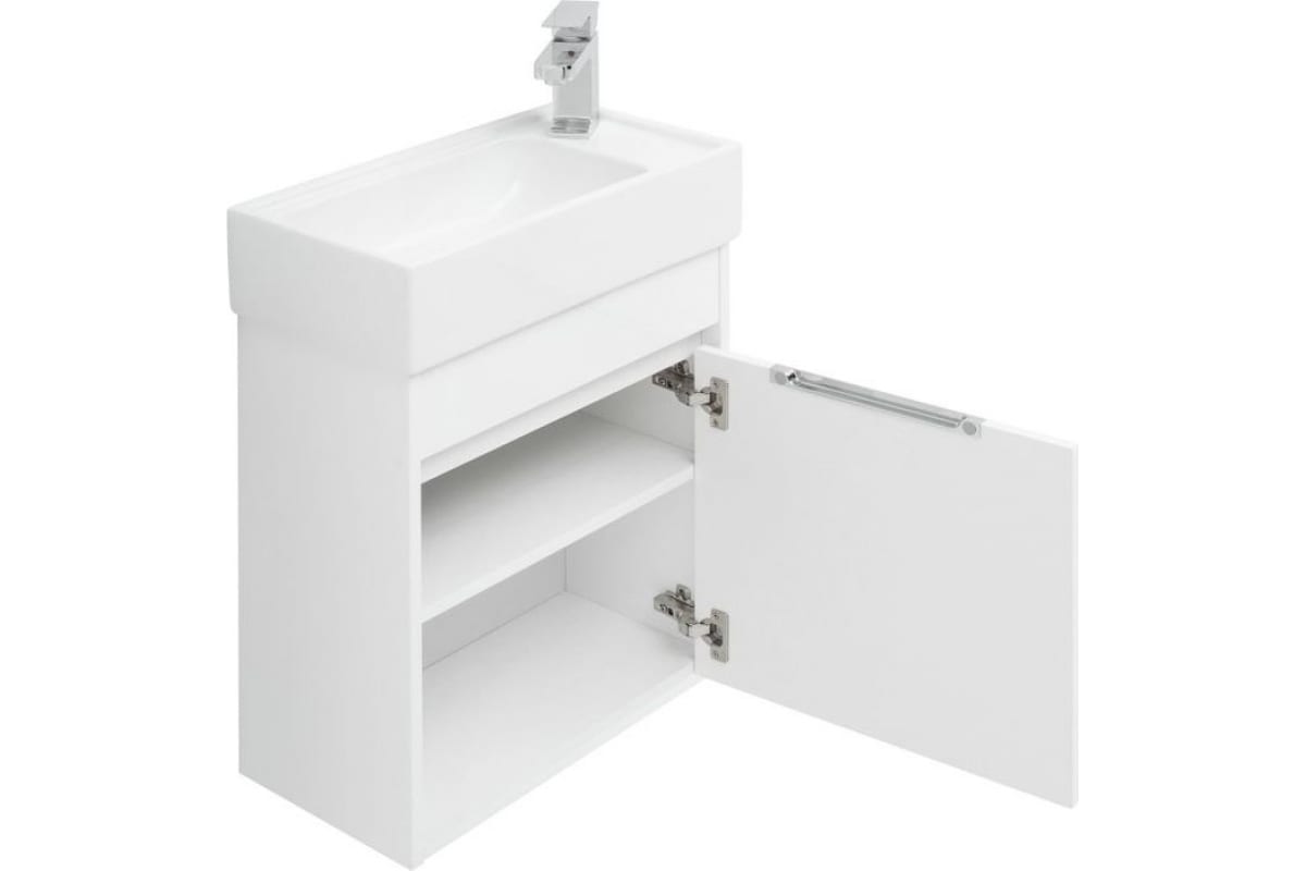 Приобрести aquanet тумба с раковиной лидс 50 см, белая