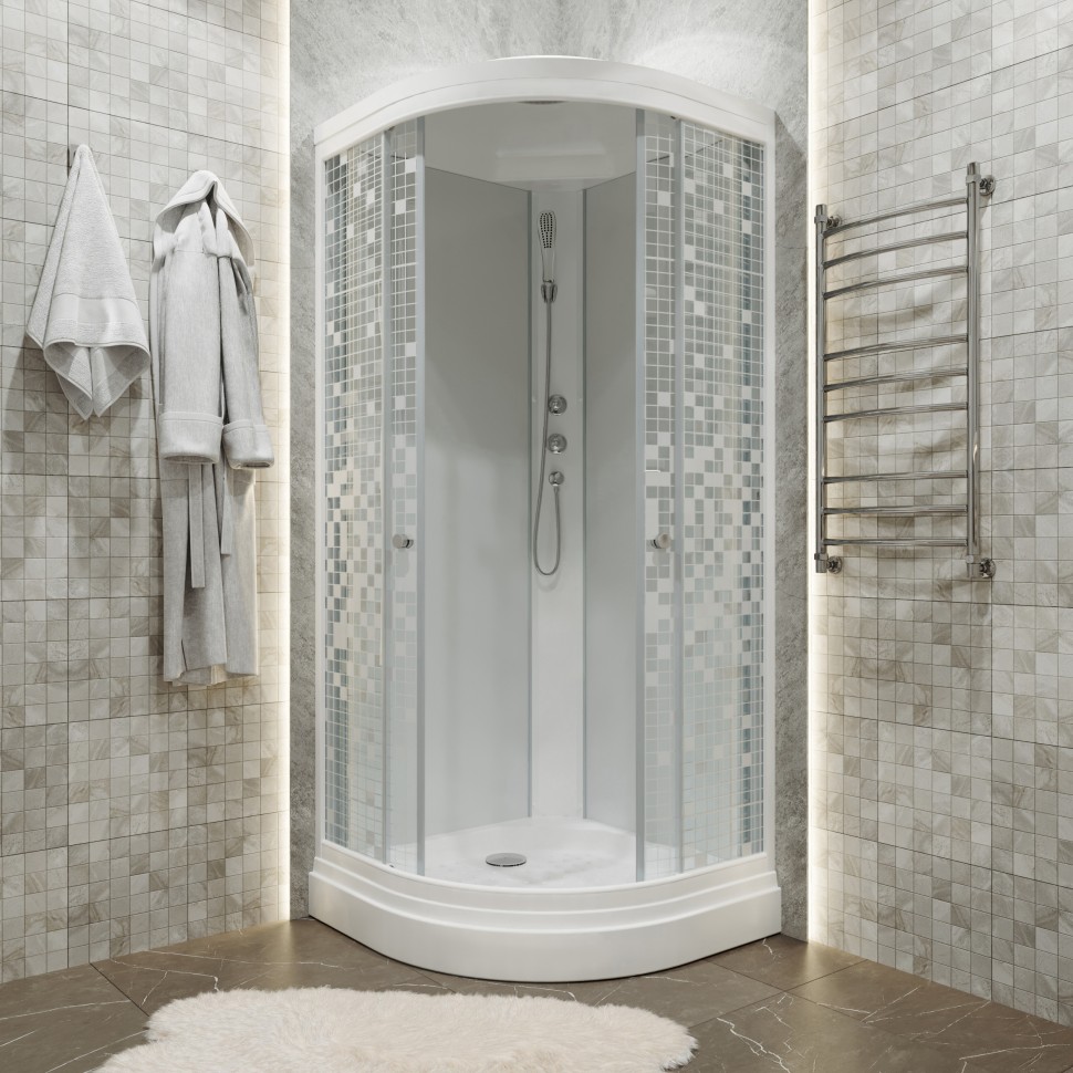 Приобрести тритон душевая кабина стандарт а, мозаика дн4 100х100 см, белая с узором щ0000030290