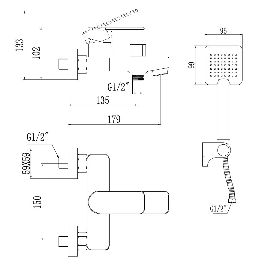 Приобрести savol смеситель для ванны 210мм, хром s-600703k