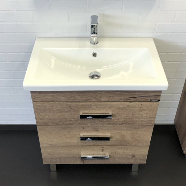 Приобрести сomforty тумба с раковиной никосия-70н дуб темный