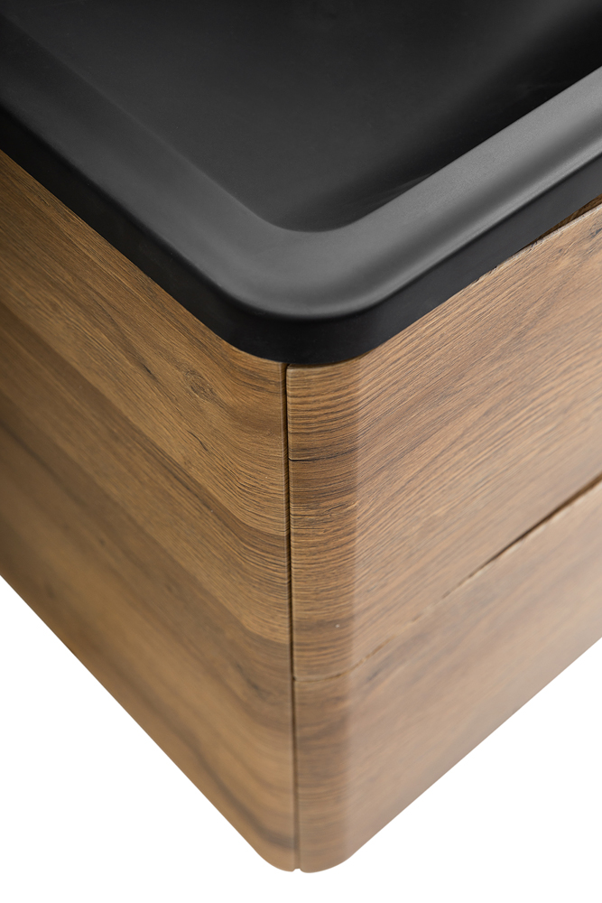 Приобрести belbagno тумба с раковиной acqua 120 см, подвесная rovere rustico, чёрная раковина