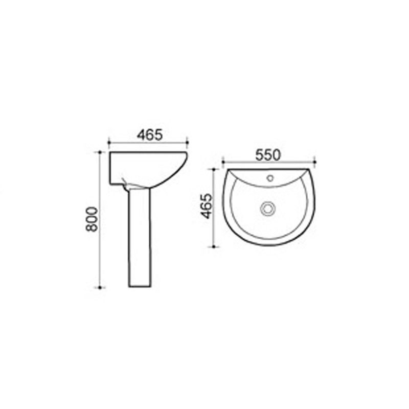 Приобрести azario раковина с пьедесталом 55х46,5см, белая az-3007