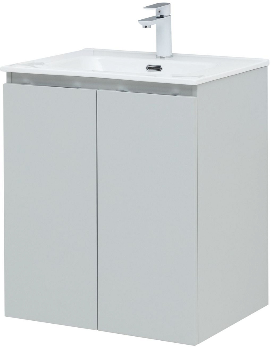 Приобрести aquanet тумба с раковиной алвита new 60 см, 2 дверцы, серый