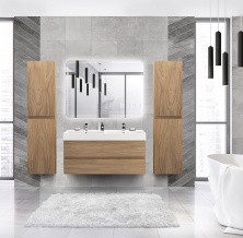Cezares Тумба подвесная с раковиной MOLVENO 46 120 см Noce Chiaro, черный MOLVENO 46-120-2C-SO-2-NR