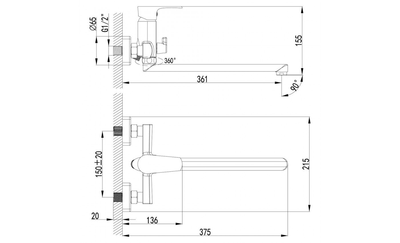 Приобрести lemark смеситель для ванны plus factor, хром lm1651c