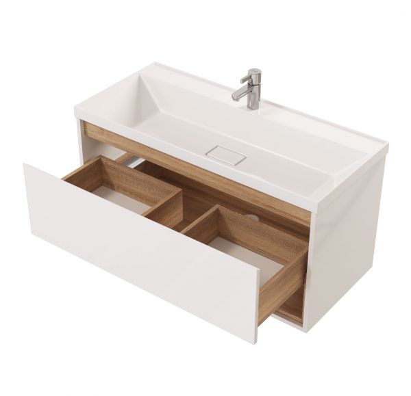 Приобрести mirsant тумба подвесная scandy 100 см с раковиной style 100 ут000080933