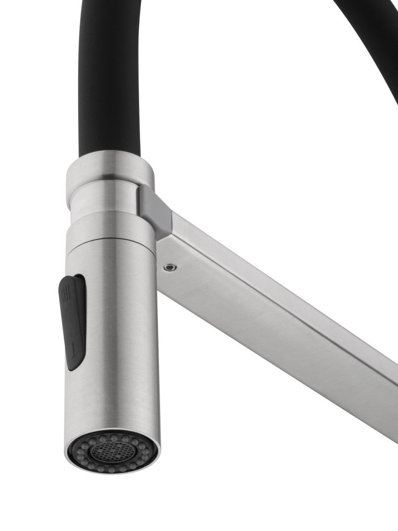 Приобрести смеситель для кухни с гибким изливом wonzon & woghand, брашированный никель (ww-88438003-bn)