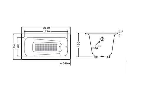 Приобрести чугунная ванна goldman maxima 200*85*46