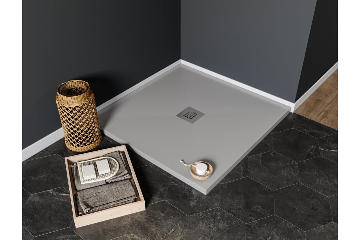 Приобрести aquanet душевой поддон pleasure 100х100 см, серый