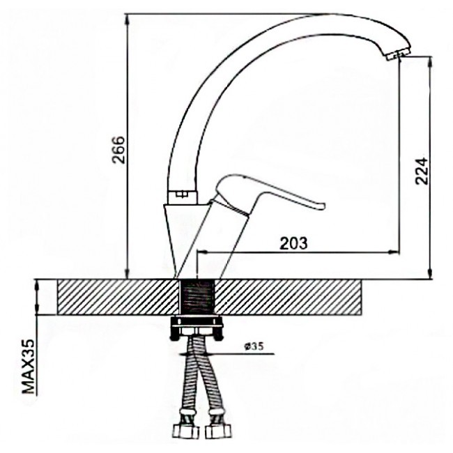 Приобрести gappo смеситель для кухни g4150-8 с высоким изливом, хром 91831
