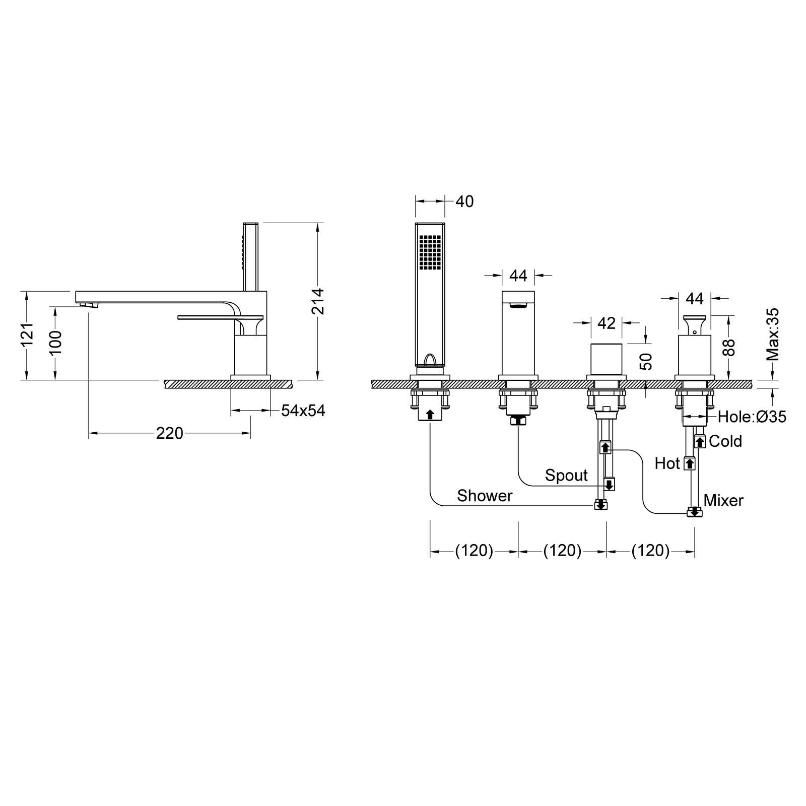 Приобрести смеситель для ванны с душем, врезной timo torne 4330/17y золото матовое