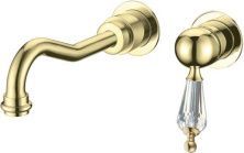 Boheme Смеситель для раковины Imperiale, настенный, золото 327