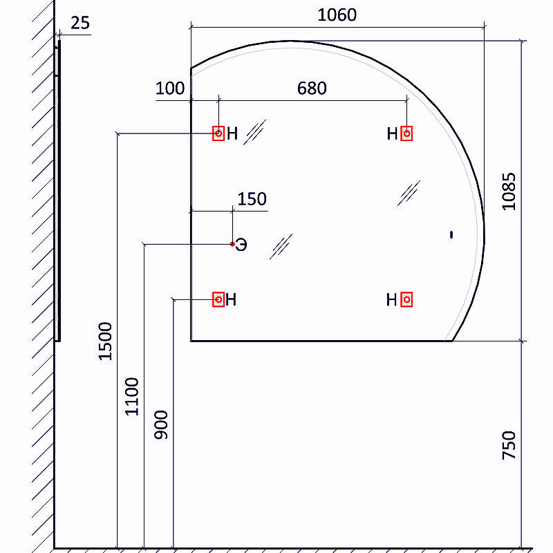 Приобрести jorno зеркало solis 106 см, с подсветкой, датчик движения, белое