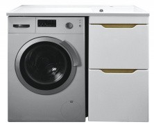 Тумба напольная с раковиной-столешницей Azario Magenta 120 правая под стиральную машину (56) белая