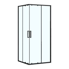Loranto Душевое ограждение NEO 90x90x190 прозрачное закаленное стекло 5 мм, профиль черный, без поддона (CS-21809B)