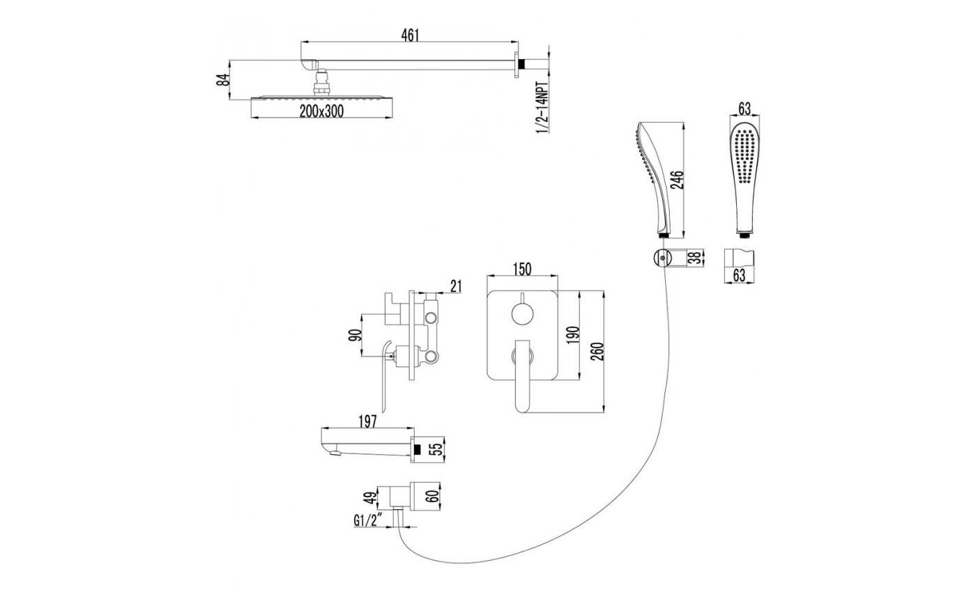 Приобрести lemark душевая система melange, скрытый монтаж, хром lm4922cw